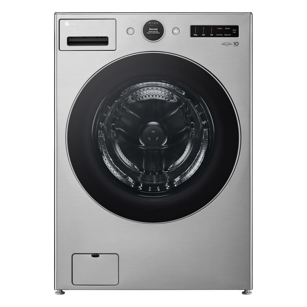 LG 4.5 cu. ft. Stackable Smart Front Load Washer in Graphite Steel with AI Digital Dial, Steam and TurboWash360 (WM5500HVA)