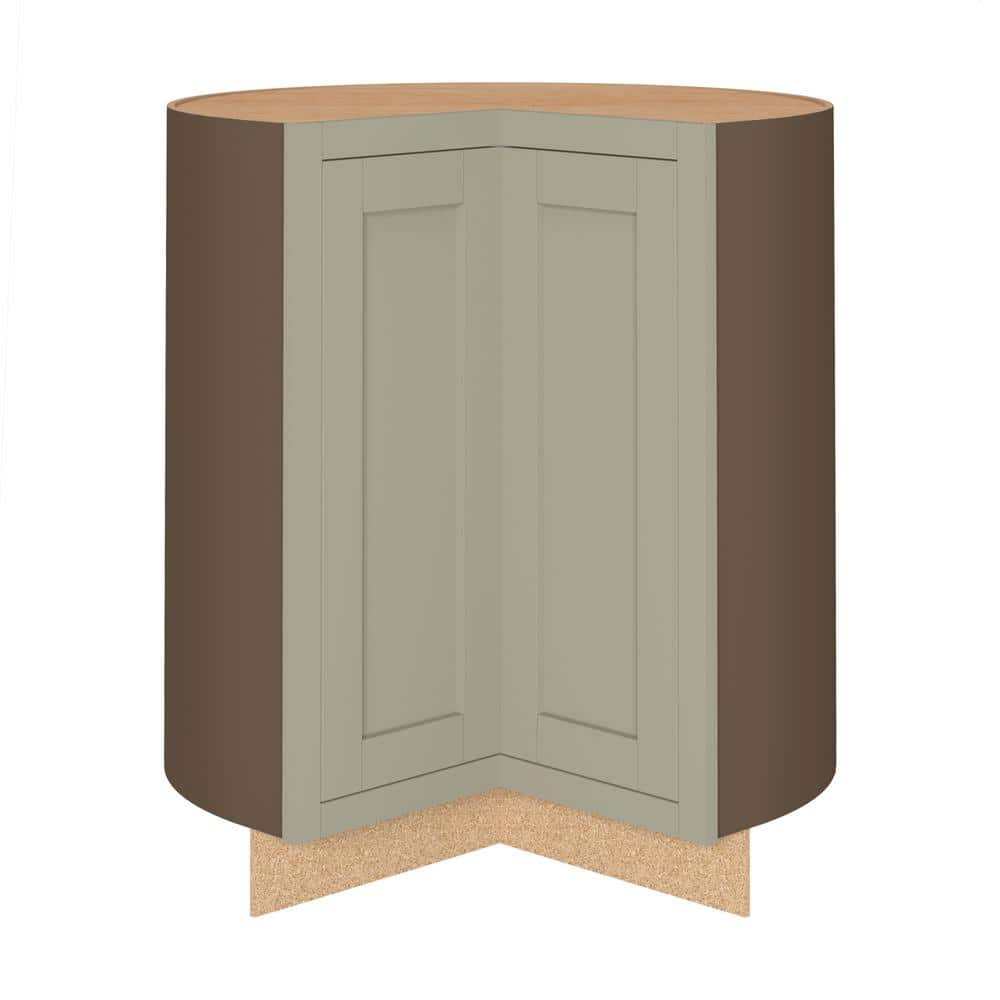 Westfield Dusk Gray Shaker Stock Lazy Suzan Corner Base Kitchen Cabinet (36 in. W x 23.75 in. D)