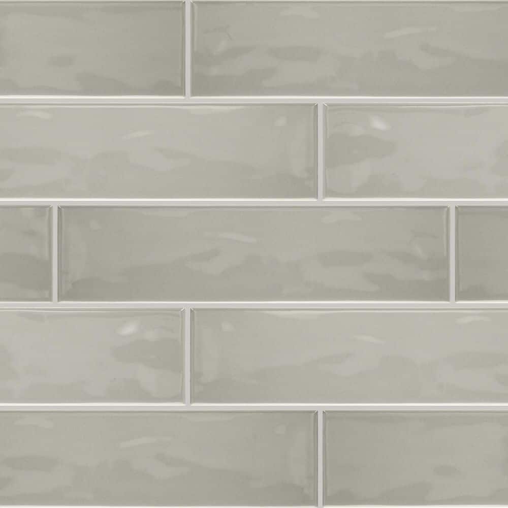 LuxeCraft Grey Mist 3 in. x 12 in. Glossy Ceramic Wall Tile (12 sq. ft. /Case)