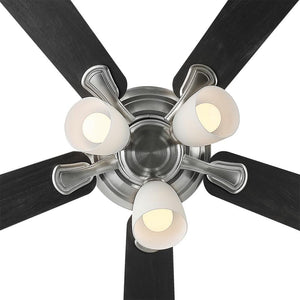 Riley 44 in. Indoor LED Brushed Nickel Ceiling Fan with Light Kit, 5 QuickInstall Reversible Blades and Remote Control - Stu's Home Improvement Outlet