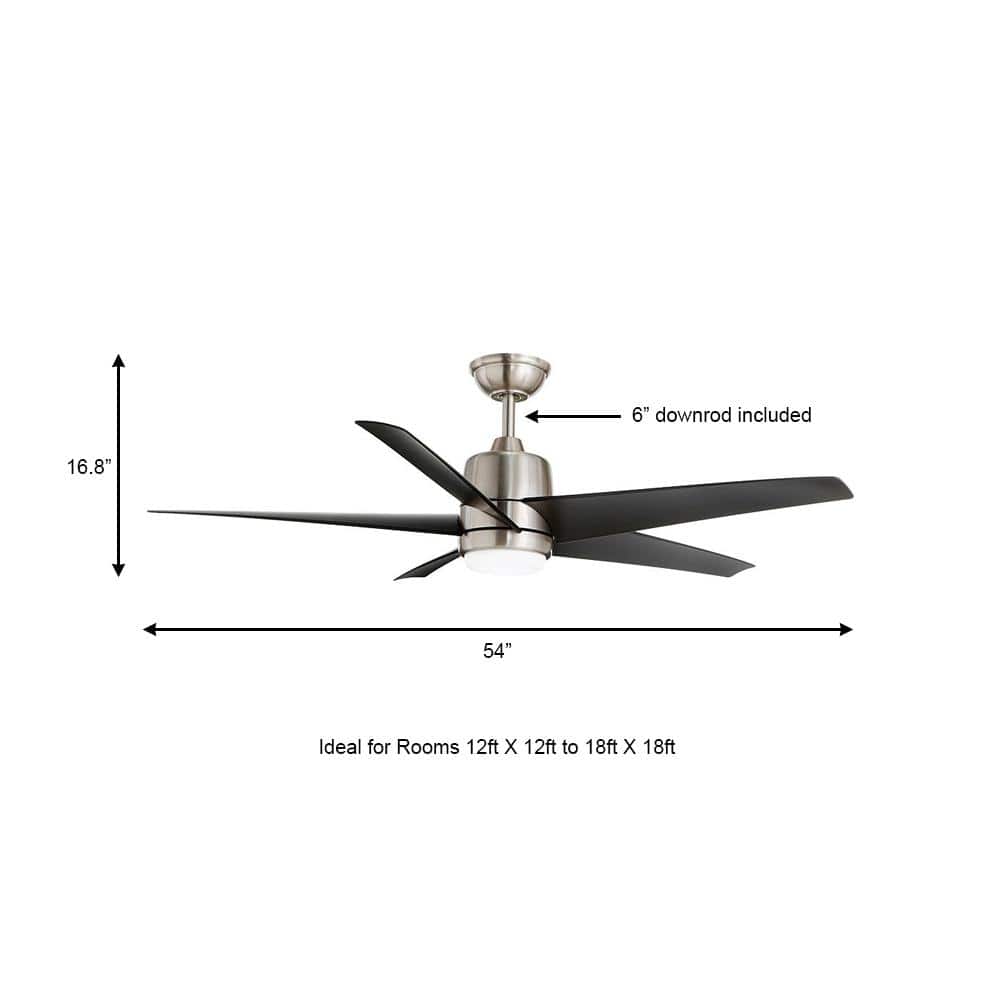 Mena 54 in. White Color Changing Integrated LED Indoor/Outdoor Brushed Nickel Ceiling Fan with Light Kit and Remote - Stu's Home Improvement Outlet