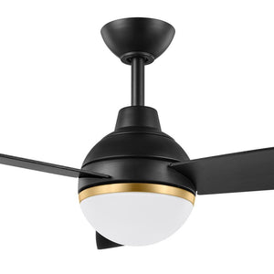 Blaketon 46 in. Indoor/Covered Outdoor Matte Black Modern Ceiling Fan with Integrated LED and Remote Control - Stu's Home Improvement Outlet