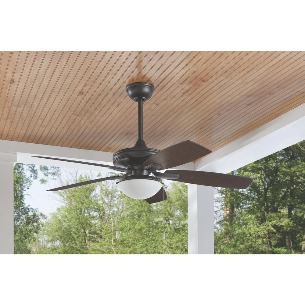 Hampton Bay Gazebo III 52 in. Indoor/Outdoor Wet Rated Natural Iron Ceiling Fan with LED Bulbs Included - Stu's Home Improvement Outlet