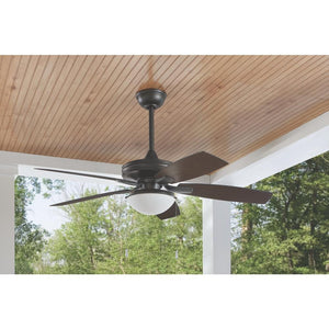 Hampton Bay Gazebo III 52 in. Indoor/Outdoor Wet Rated Natural Iron Ceiling Fan with LED Bulbs Included - Stu's Home Improvement Outlet