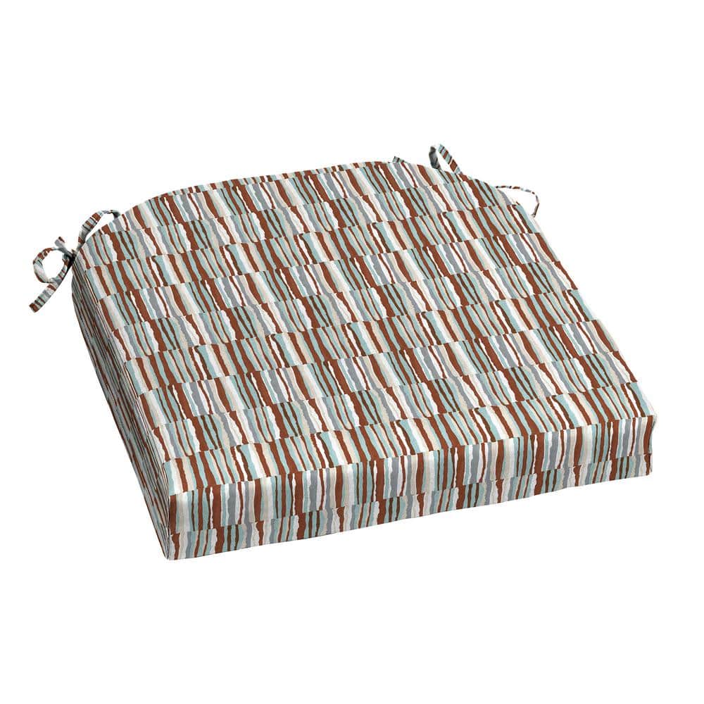 20 in. W x 20 in. D Universal Outdoor Seat Pad in Broken Watercolor Stripe