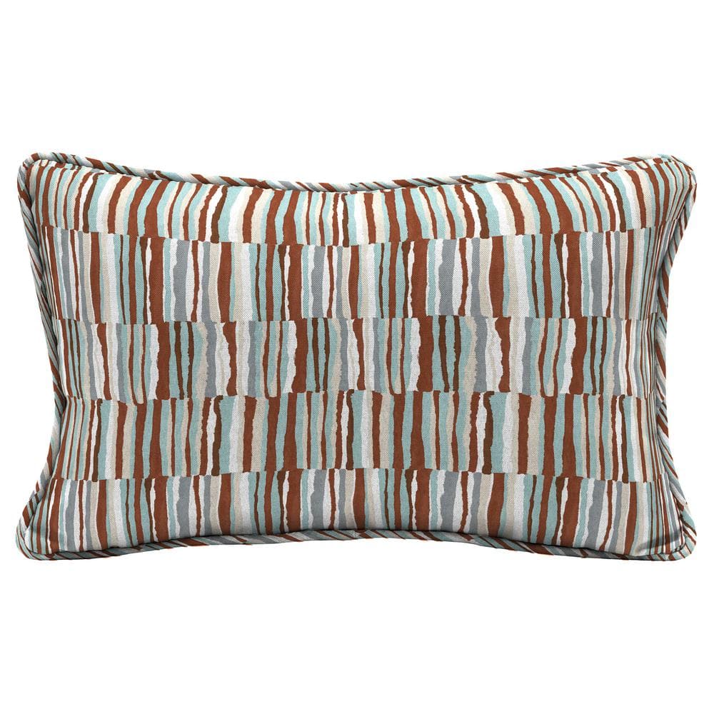 Broken Watercolor Stripe Outdoor Rectangle Lumbar Pillow