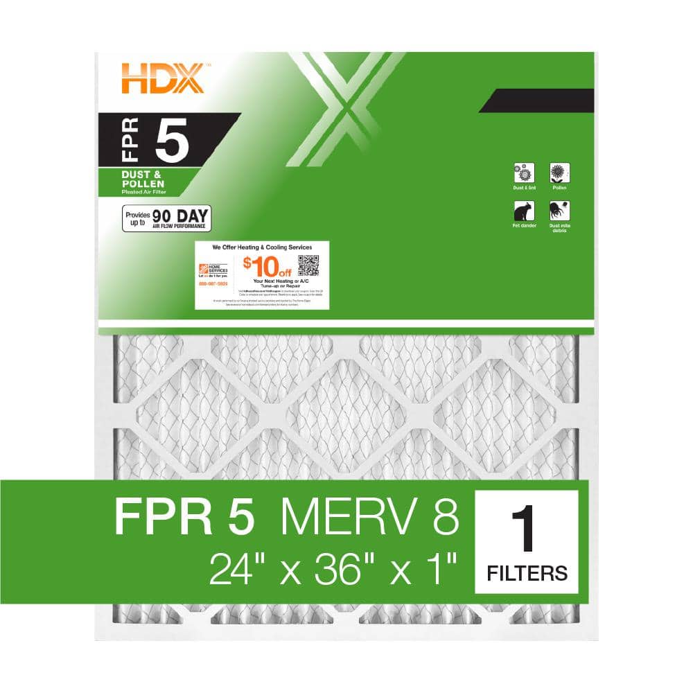 24 in. x 36 in. x 1 in. Standard Pleated Air Filter FPR 5, MERV 8 - Stu's Home Improvement Outlet