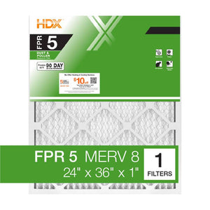 24 in. x 36 in. x 1 in. Standard Pleated Air Filter FPR 5, MERV 8 - Stu's Home Improvement Outlet