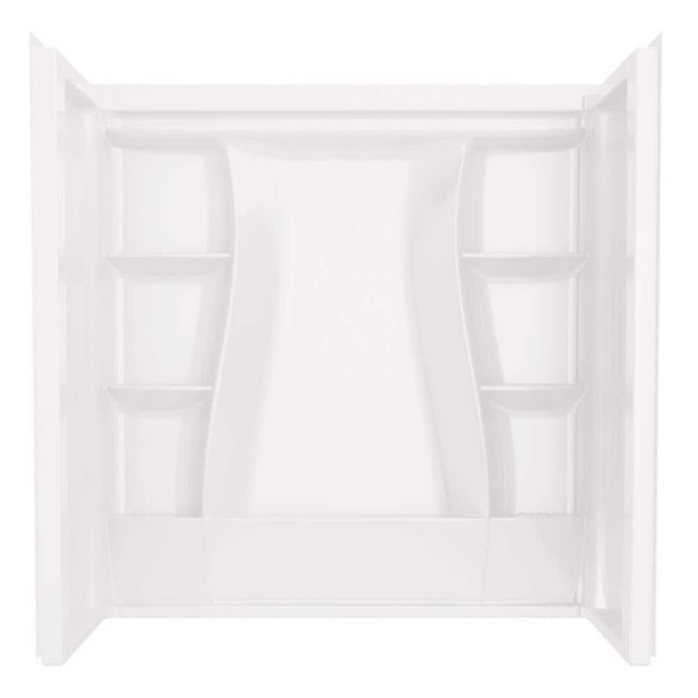 Delta Classic 500 60 in. W x 61.25 in. H x 32 in. D 3-Piece Direct-to-Stud Alcove Tub Surrounds in High Gloss White