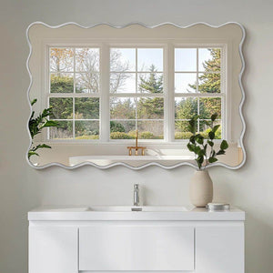 24 in. W x 36 in. H Rectangle Silver Aluminum Alloy Framed Wall Mirror Decorative Wall Mirror - Stu's Home Improvement Outlet