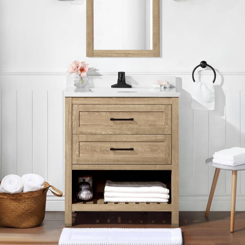 Autumn 30x19x34 Single Bath Vanity Tan/White
