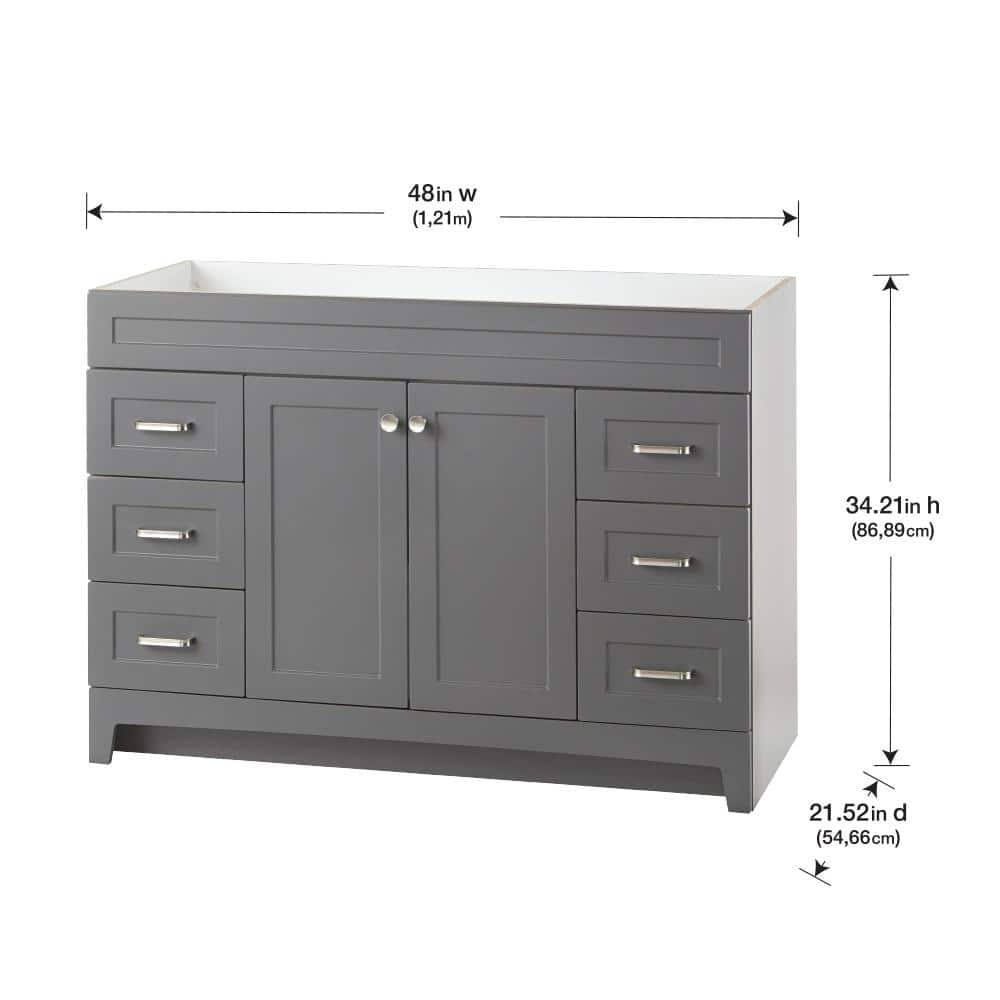 Thornbriar 48 in. W x 22 in. D x 34 in. H Bath Vanity Cabinet without Top in Cement