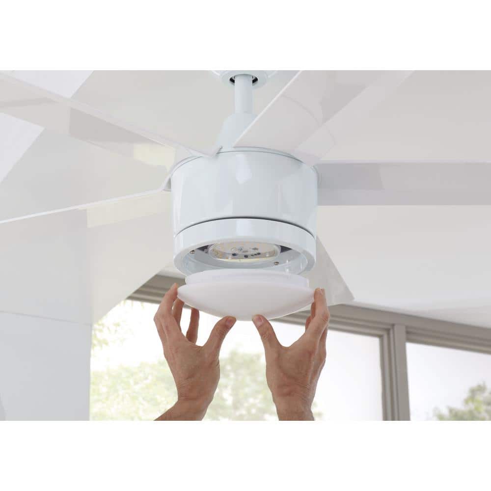 Home Decorators Collection Merwry 52 in. Intergrated LED Matte White Ceiling Fan With Light And Remote Control - Stu's Home Improvement Outlet