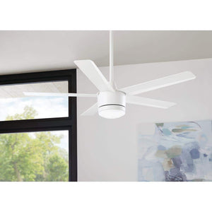 Home Decorators Collection Merwry 52 in. Intergrated LED Matte White Ceiling Fan With Light And Remote Control - Stu's Home Improvement Outlet