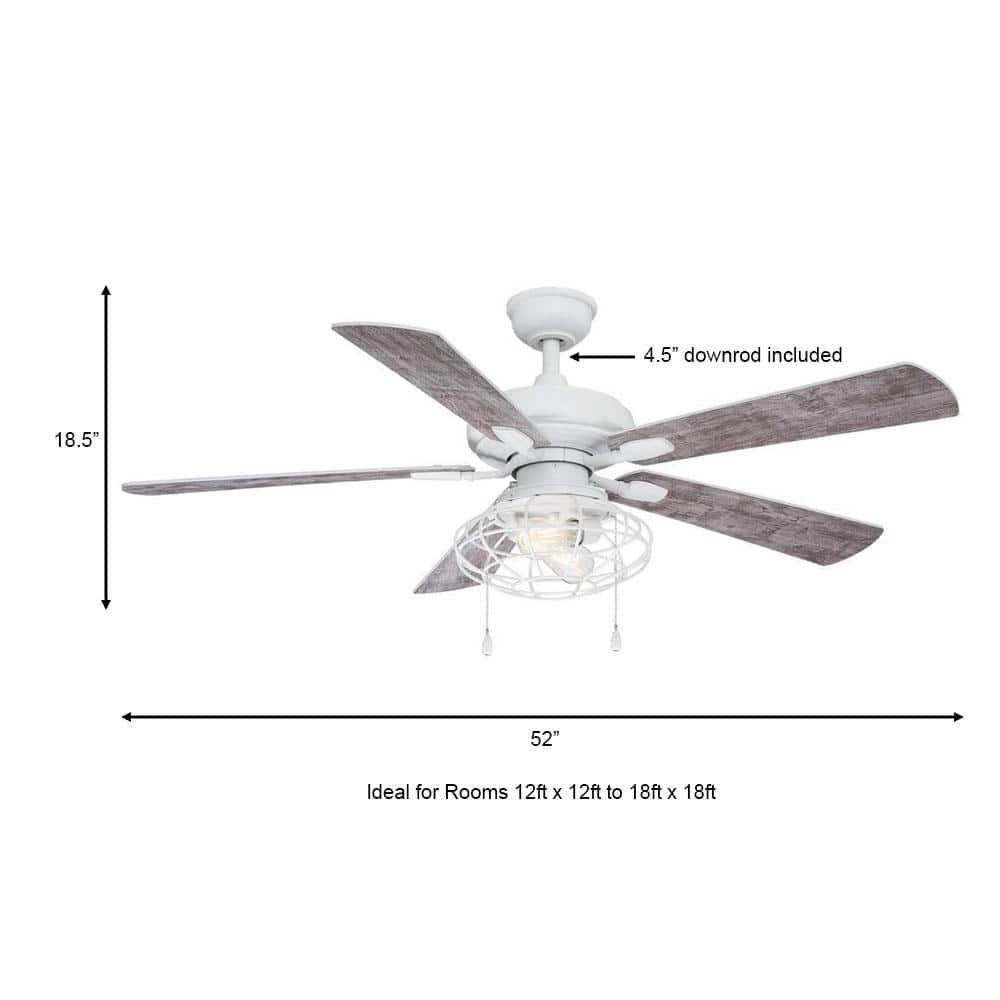 Ellard 52 in. LED Matte White Ceiling Fan with Light Kit - Stu's Home Improvement Outlet
