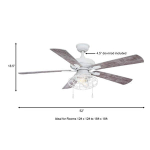 Ellard 52 in. LED Matte White Ceiling Fan with Light Kit - Stu's Home Improvement Outlet