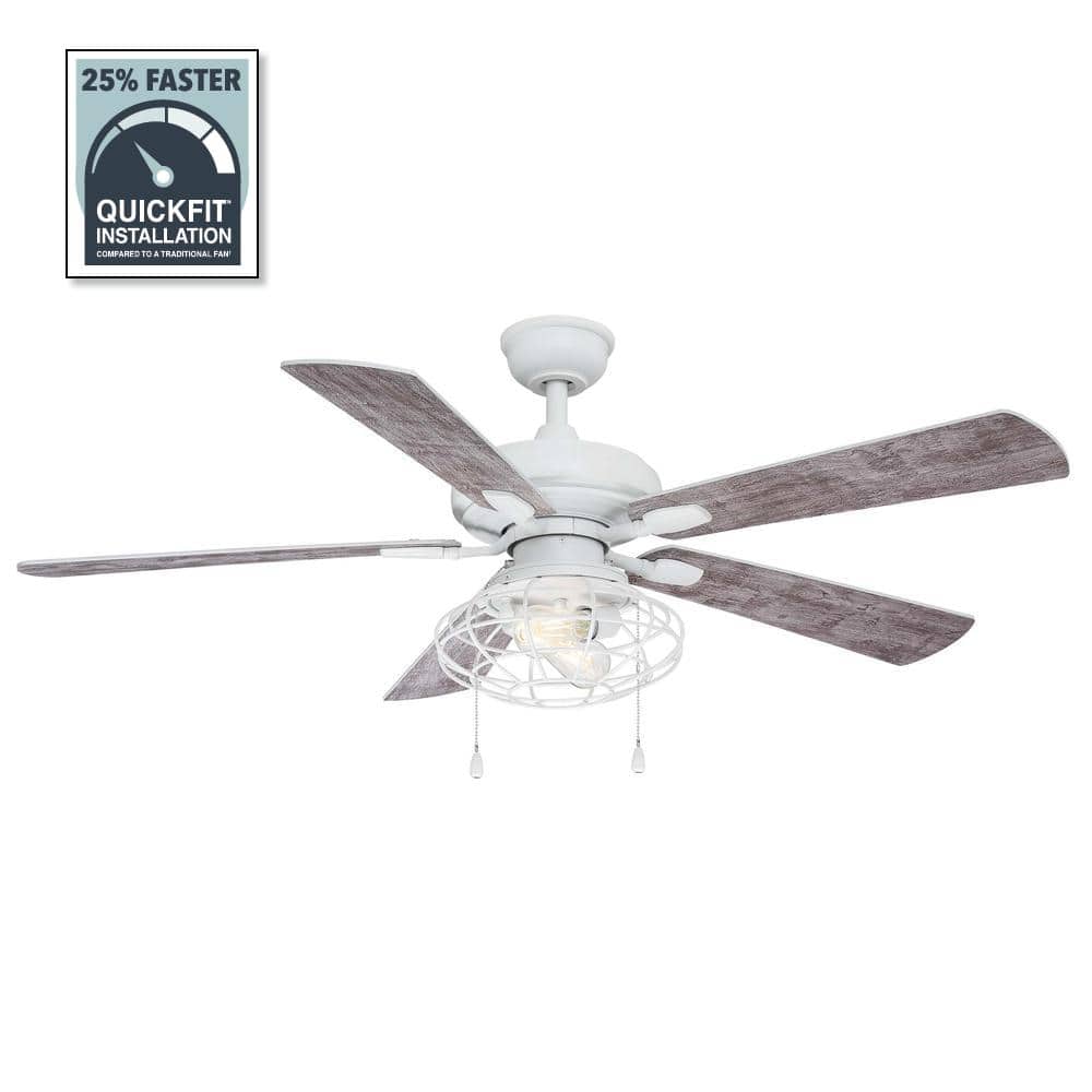 Ellard 52 in. LED Matte White Ceiling Fan with Light Kit - Stu's Home Improvement Outlet