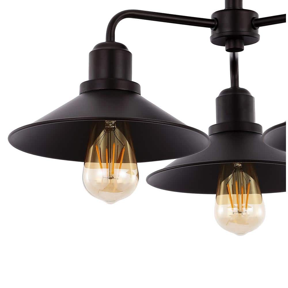 Calvin 18.5 in. 3 - Light Iron Industrial Farmhouse LED Oil Rubbed Bronze Semi - Flush Mount Ceiling Light - Stu's Home Improvement Outlet