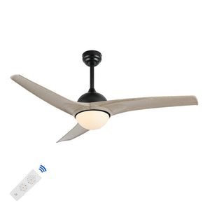 Sully 52 in. 1 - Light App/Remote 6 - Speed Propeller Integrated LED Indoor/Outdoor Gray Wood White Ceiling Fan - Stu's Home Improvement Outlet