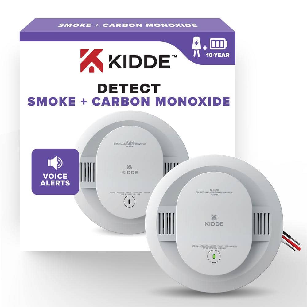 10 - Year Hardwired Combination Smoke and Carbon Monoxide Detector with Interconnected Alarm LED Lights and Voice Alerts - Stu's Home Improvement Outlet