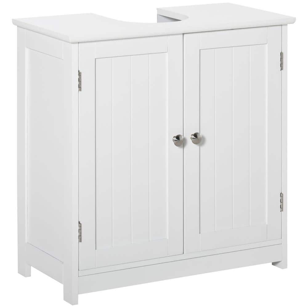 23.50 in. x 11.75 in. x 23.50 in. Under Sink Bathroom Cabinet with U-Shape Cut with MDF Top in White