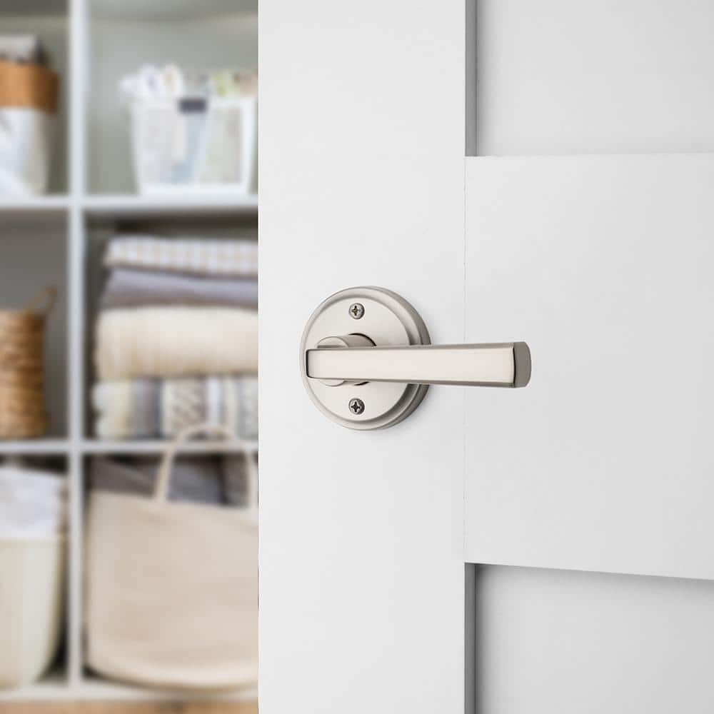 Trafford Satin Nickel Reversible Round Straight Half Dummy Door Handle