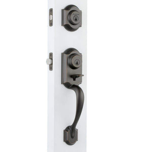 Montara Venetian Bronze Single Cylinder Door Handleset with Juno Entry Door Knob Featuring SmartKey Security - Stu's Home Improvement Outlet
