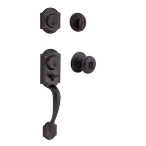 Montara Venetian Bronze Single Cylinder Door Handleset with Juno Entry Door Knob Featuring SmartKey Security - Stu's Home Improvement Outlet