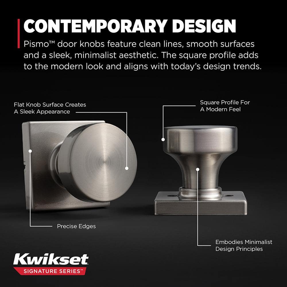 Pismo Satin Nickel Hall/Closet Square Door Knob - Stu's Home Improvement Outlet