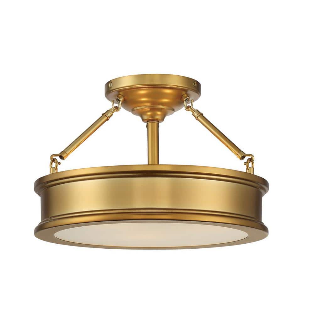 Grafton 15 in. 3 - Light Liberty Gold Semi - Flush Mount Ceiling Light - Stu's Home Improvement Outlet
