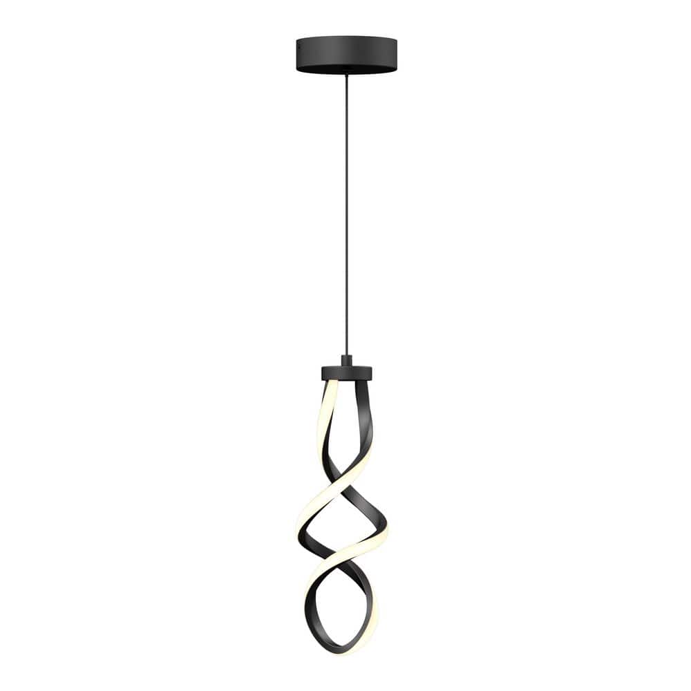 Swirl 13 - Watt 1 - Light Matte Black Integrated LED Mini Pendant Light - Stu's Home Improvement Outlet