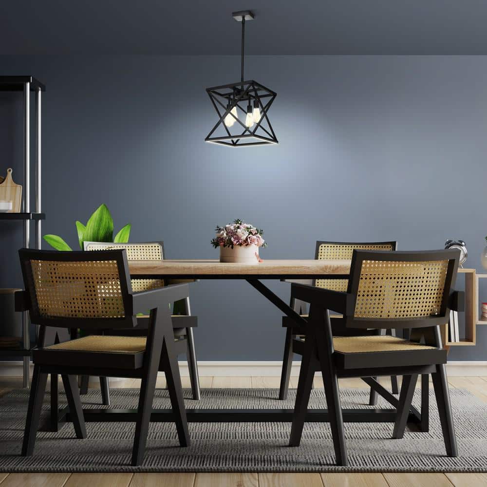 Katalyst 60 - Watt 4 - Light Matte Black Modern Adjustable CCT and 3 - Light Modes Integrated LED Pendant Light - Stu's Home Improvement Outlet