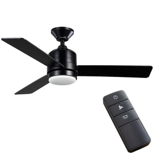 Castlegate 44 in. Indoor Integrated LED Matte Black Ceiling Fan with 3 Reversible Blades, Light Kit and Remote Control - Stu's Home Improvement Outlet