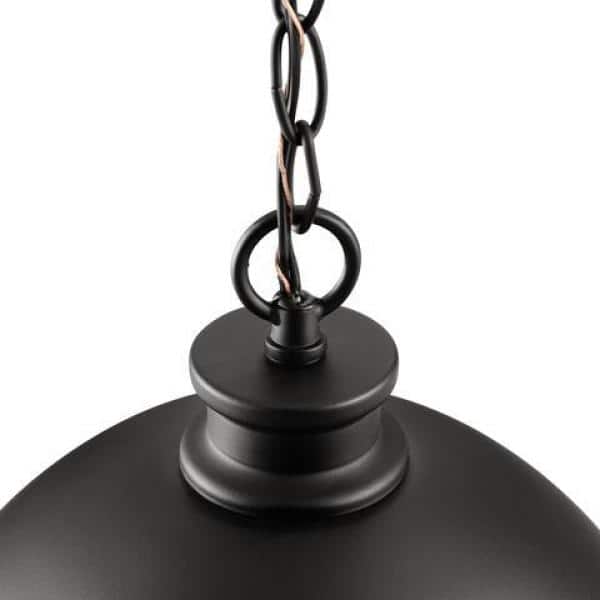 Talullah 1 - Light Matte Black Pendant Lighting with Gold Interior - Stu's Home Improvement Outlet