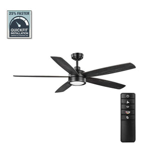 Driskol 60 in. White Color Changing LED Matte Black Smart Ceiling Fan with Light Kit and Remote Powered by Hubspace - Stu's Home Improvement Outlet