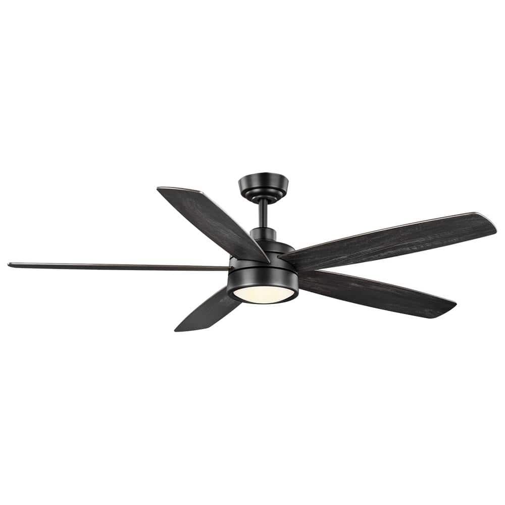 Driskol 60 in. White Color Changing LED Matte Black Smart Ceiling Fan with Light Kit and Remote Powered by Hubspace - Stu's Home Improvement Outlet