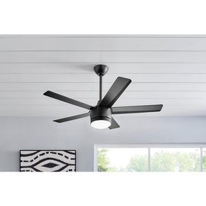 Merwry 48 in. Integrated LED Indoor Matte Black Ceiling Fan with Light Kit and Remote Control - Stu's Home Improvement Outlet