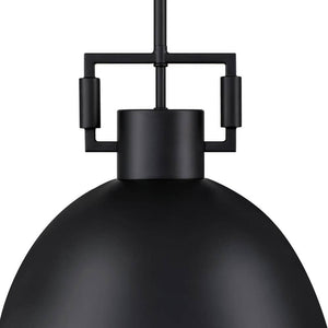 Leigh 48 in. Pendant Lighting Hanging Ceiling Light with Oversized Metal Shade and Adjustable Cord, Matte Black - Stu's Home Improvement Outlet