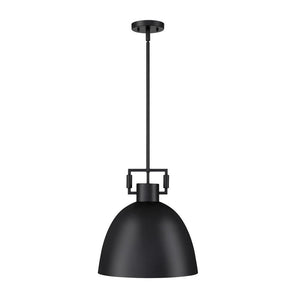 Leigh 48 in. Pendant Lighting Hanging Ceiling Light with Oversized Metal Shade and Adjustable Cord, Matte Black - Stu's Home Improvement Outlet