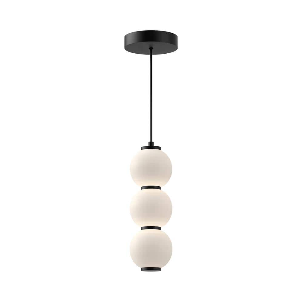 Bijou 7 in. 1 Light 20 - Watt Matte Black/Opal Matte Glass Integrated LED Pendant Light - Stu's Home Improvement Outlet