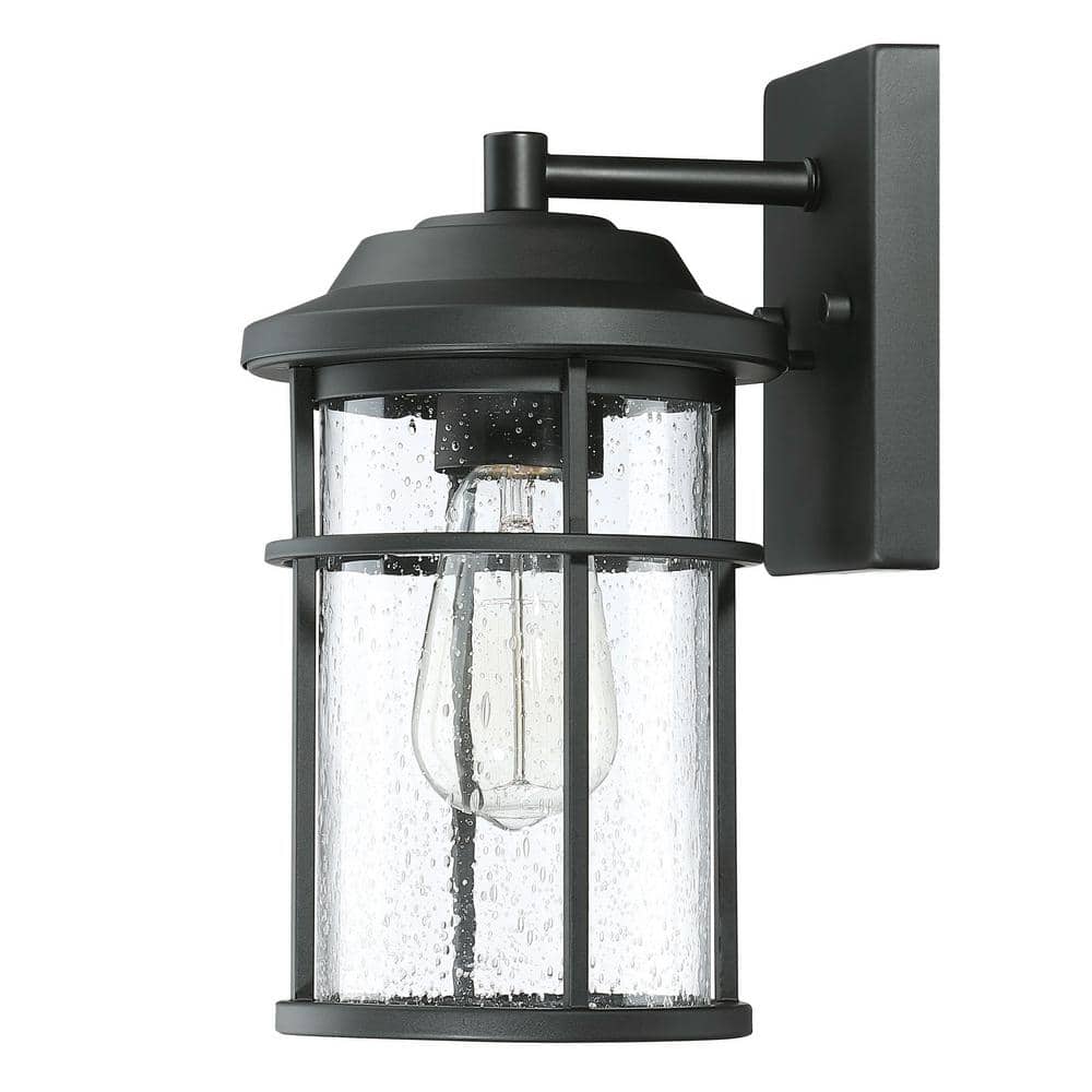 1 - Light Matte Black Outdoor Wall Lantern Sconce - Stu's Home Improvement Outlet