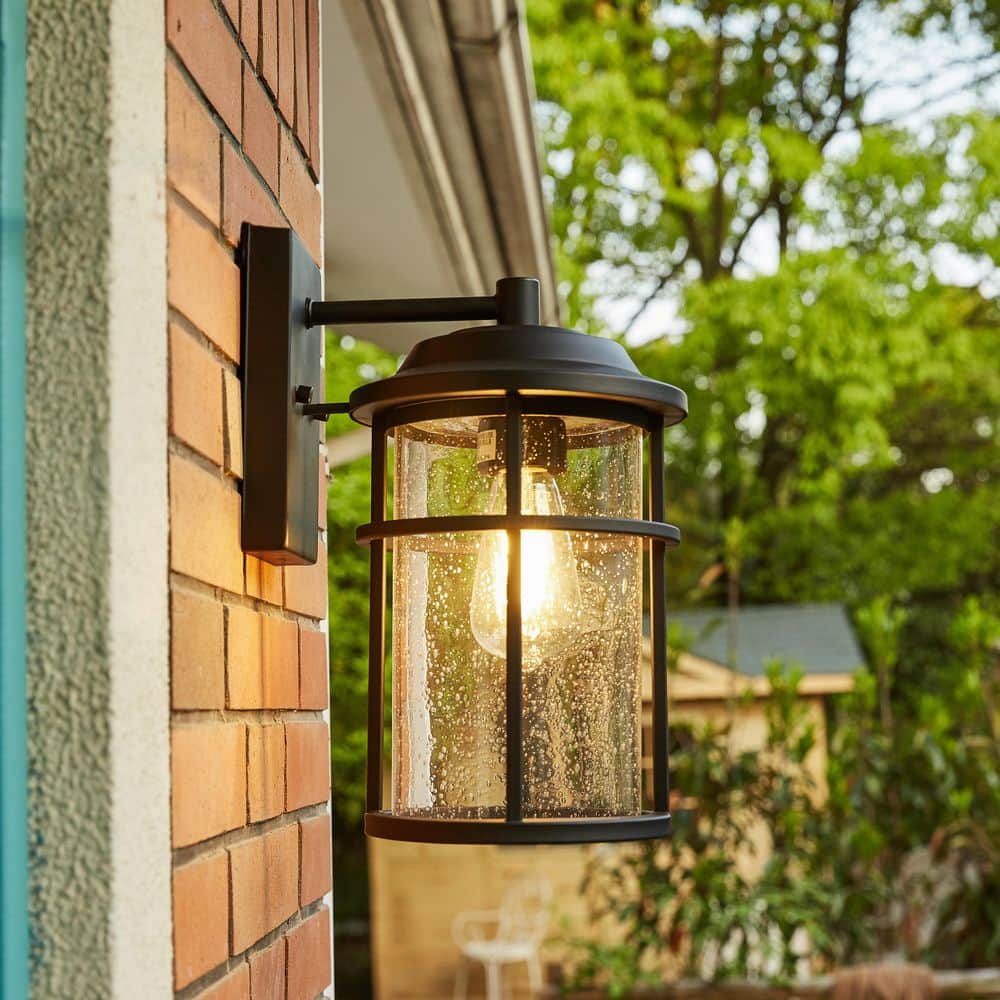 1 - Light Matte Black Outdoor Wall Lantern Sconce - Stu's Home Improvement Outlet