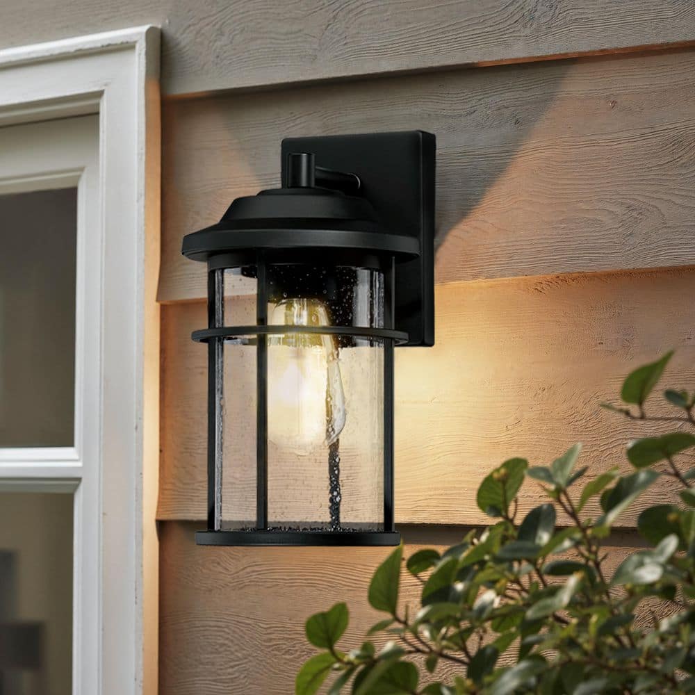 1 - Light Matte Black Outdoor Wall Lantern Sconce - Stu's Home Improvement Outlet