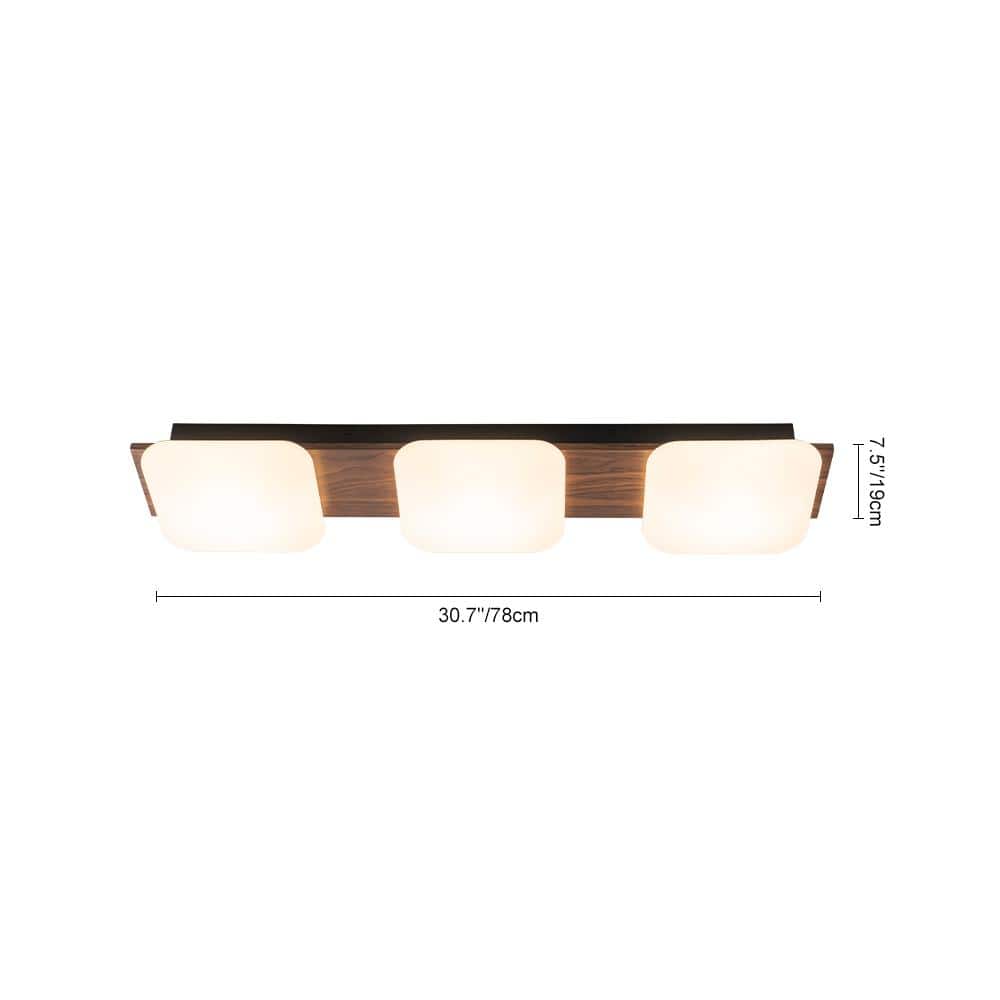 7.48In. 31 - Watt Matte Black Integrated LED Flush Mount with White Plastic Shade Rectangle Modern Farmhouse Ceiling Light - Stu's Home Improvement Outlet