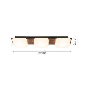 7.48In. 31 - Watt Matte Black Integrated LED Flush Mount with White Plastic Shade Rectangle Modern Farmhouse Ceiling Light - Stu's Home Improvement Outlet