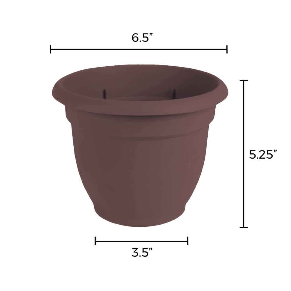 Ariana Self Watering Resin Planter 6 in. Merlot Burgundy