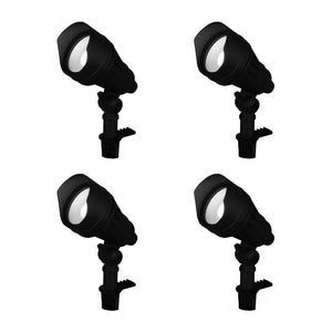 Hampton Bay Low Voltage Black Hardwired CCT Change Integrated LED Landscape Flood Light with Adjustable Lamp Head (4 - Pack) - Stu's Home Improvement Outlet