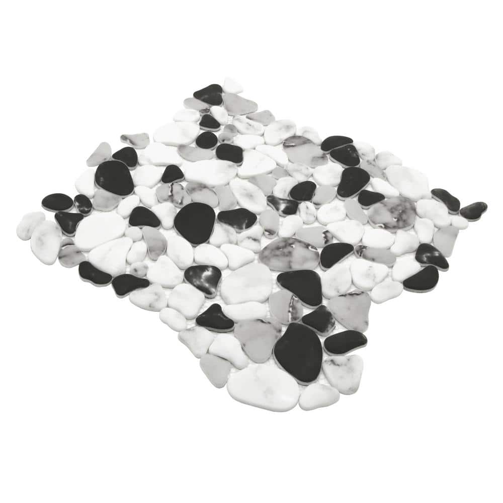 Pebble Grey 12 in. x 12 in. Mosaic tile Recycled Glass Marble Looks Floor and Wall Tile Mix (10.0 sq. ft./Case) - Stu's Home Improvement Outlet