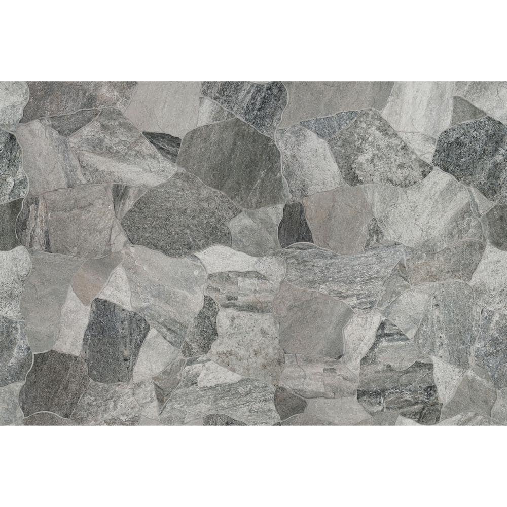 Neptune Gray 17 in. x 26 in. Matte Porcelain Flagstone Look Floor and Wall Tile (3.06 sq. ft./Each) - Stu's Home Improvement Outlet