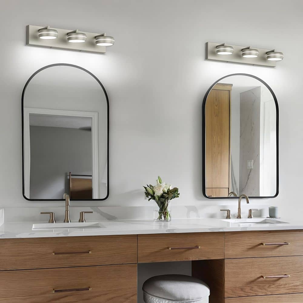 JUSHENG 20.47 in. 3 - Light Nickel LED Bathroom Vanity Light with Dimmable 5500K Light - Stu's Home Improvement Outlet